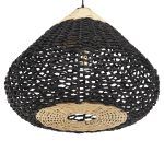 ΦΩΤΙΣΤΙΚΟ ΟΡΟΦΗΣ ΚΡΕΜΑΣΤΟ HM4346 ΑΠΟ PAPER ROPE ΜΠΕΖ ΚΑΙ ΜΑΥΡΟ Φ55,5x44Υεκ. - Image 4