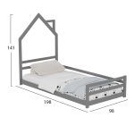 ΚΡΕΒΑΤΙ ΠΑΙΔΙΚΟ HOUSER HM676.05 τ.MONTESSORI ΞΥΛΟ ΠΕΥΚΟ ΓΚΡΙ- 190x90εκ - Image 3