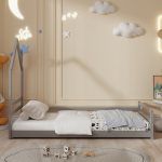 ΚΡΕΒΑΤΙ ΠΑΙΔΙΚΟ HOUSER HM676.05 τ.MONTESSORI ΞΥΛΟ ΠΕΥΚΟ ΓΚΡΙ- 190x90εκ - Image 5