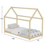 ΚΡΕΒΑΤΙ ΠΑΙΔΙΚΟ PEPE HM677.01 τ.MONTESSORI ΞΥΛΟ ΠΕΥΚΟ ΦΥΣΙΚΟ- 190x90εκ - Image 3