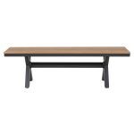 ΠΑΓΚΑΚΙ ΑΛΟΥΜΙΝΙΟΥ TAWNEE HM6038.01 ΑΝΘΡΑΚΙ ΜΕ POLYWOOD ΚΑΘΙΣΜΑ ΣΕ ΦΥΣΙΚΟ ΧΡΩΜΑ 150x36x45Υεκ. - Image 3