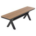 ΠΑΓΚΑΚΙ ΑΛΟΥΜΙΝΙΟΥ TAWNEE HM6038.01 ΑΝΘΡΑΚΙ ΜΕ POLYWOOD ΚΑΘΙΣΜΑ ΣΕ ΦΥΣΙΚΟ ΧΡΩΜΑ 150x36x45Υεκ. - Image 5