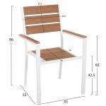 ΠΟΛΥΘΡΟΝΑ ΑΛΟΥΜΙΝΙΟΥ SAGA HM5981.01 ΛΕΥΚΗ-POLYWOOD ΣΕ ΦΥΣΙΚΟ 55x55x86Υεκ. - Image 2