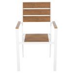 ΠΟΛΥΘΡΟΝΑ ΑΛΟΥΜΙΝΙΟΥ SAGA HM5981.01 ΛΕΥΚΗ-POLYWOOD ΣΕ ΦΥΣΙΚΟ 55x55x86Υεκ. - Image 3