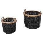 ΣΕΤ 2 ΚΑΛΑΘΙΑ POTTS HM4379 ΜΑΥΡO&ΦΥΣΙΚΟ ΧΡΩΜΑ- CL RATTAN Φ61+Φ45εκ. - Image 4