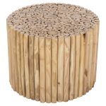 ΤΡΑΠΕΖΙ ΣΑΛΟΝΙΟΥ ΣΤΡΟΓΓΥΛΟ COOTER HM9864 ΚΛΑΔΙΑ TEAK-ΦΥΣΙΚΟ Φ60,5x46Υεκ. - Image 3