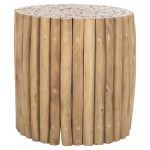ΤΡΑΠΕΖΙ ΣΑΛΟΝΙΟΥ ΣΤΡΟΓΓΥΛΟ COOTER HM9865 ΚΛΑΔΙΑ TEAK-ΦΥΣΙΚΟ Φ39x40,5Υεκ. - Image 4