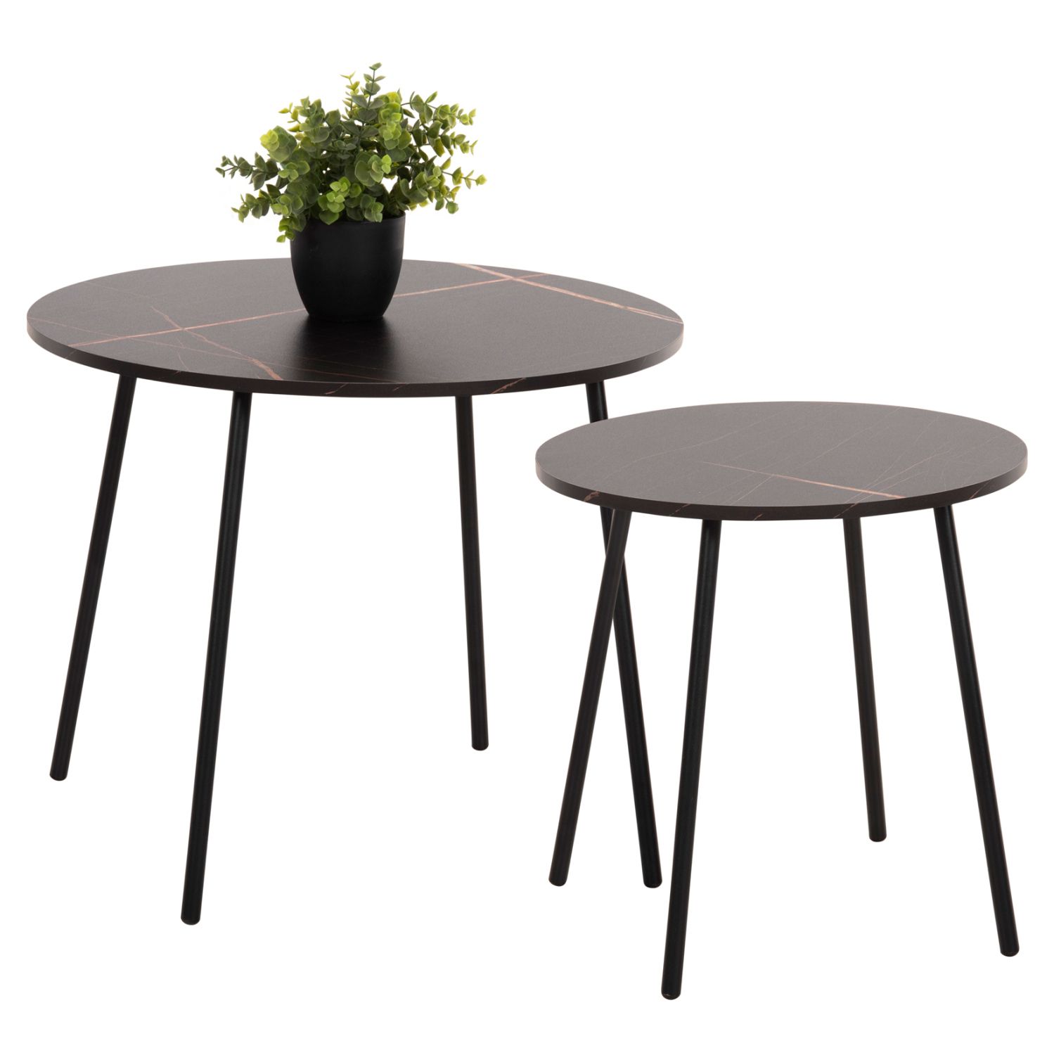 trapezia-salonioy-2tmch-fb9987813-melami ΤΡΑΠΕΖΙΑ ΣΑΛΟΝΙΟΥ 2ΤΜΧ CUPPER HM9878.13 ΜΕΛΑΜΙΝΗ ΜΑΥΡΟ ΜΑΡΜΑΡΟ-ΜΑΥΡΟ ΜΕΤΑΛΛΟ - Image 1