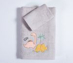 Σετ Πετσέτες Παιδικές 2 Τεμαχίων Nef Nef Dinosaur Art Wind Grey - Image 3