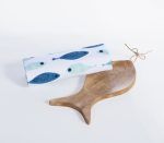 Ξύλινο Ψάρι με Ποτηρόπανο Σετ 2τμχ 40x70 Nef Nef  Sardines Blue White-Aqua - Image 3