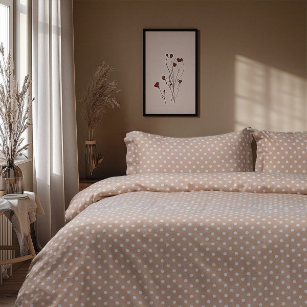 Beauty Home Σετ παπλωματοθήκη υπέρδιπλη Art 10101 Fancy 230×250 Μπεζ