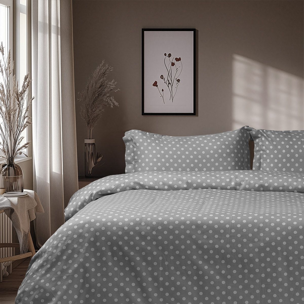 10101_Grey Beauty Home Σετ κουβερλί υπέρδιπλο Art 10101 Fancy 220x240 Γκρι - Image 1