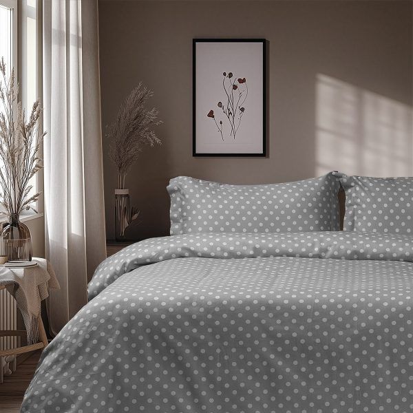 Beauty Home Σετ σεντόνια διπλά Art 10101 Fancy 200x260 Γκρι