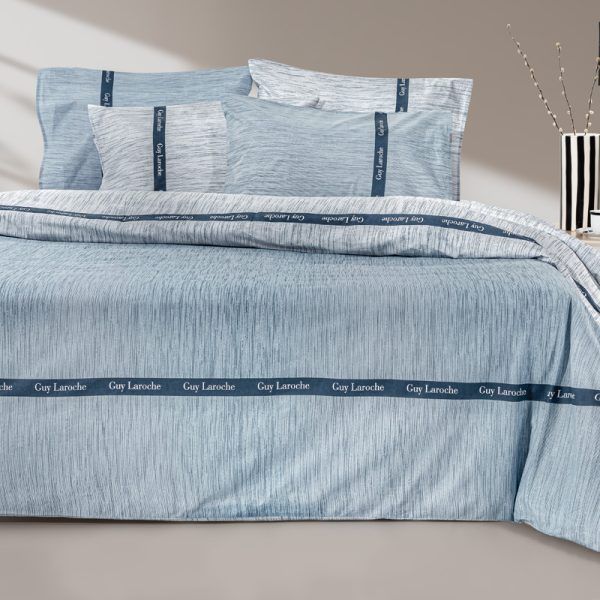 Σετ Σεντόνια Υπέρδιπλα Με Λάστιχο 170×200+32 Guy Laroche Avene Denim