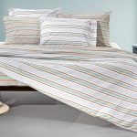 Σετ Σεντόνια Ημίδιπλα 180×265 Guy Laroche Pinstripe Natural
