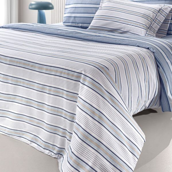 Σετ Σεντόνια Υπέρδιπλα Με Λάστιχο 170×200+32 Guy Laroche Pinstripe Denim