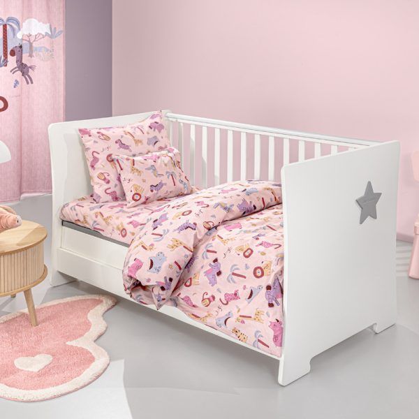 Σετ Σεντόνια Κούνιας 115×170 Guy Laroche Jungle Pink