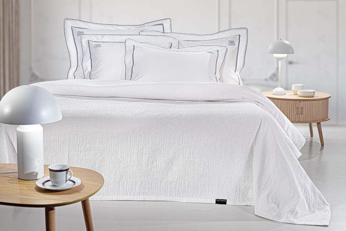 1113035126015 Κάλυμμα Κρεβατιού King Size 260×250 Guy Laroche Diana White - Image 1