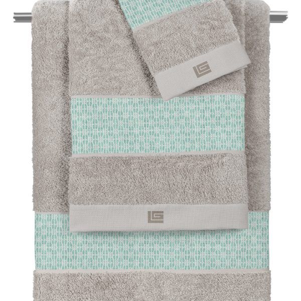 Σετ Πετσέτες 3 Τεμαχίων Guy Laroche Sandy Aqua-Silver