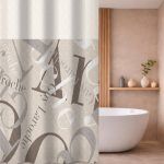 Κουρτίνα Μπάνιου 180×185 Αδιάβροχη Guy Laroche Passport Beige