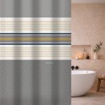 Κουρτίνα Μπάνιου 180×185 Αδιάβροχη Guy Laroche Pinstripe Grey