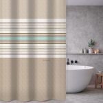 Κουρτίνα Μπάνιου 240×185 Αδιάβροχη Guy Laroche Pinstripe Natural
