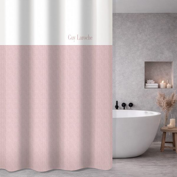 Κουρτίνα Μπάνιου 240×185 Αδιάβροχη Guy Laroche Sandy Old Pink
