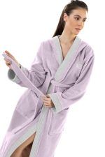 Μπουρνούζι Μακρύ Με Κουκούλα Guy Laroche Monogram Lilac