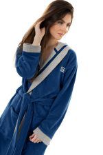 Μπουρνούζι Μακρύ Με Κουκούλα Guy Laroche Monogram Marine