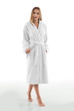 Μπουρνούζι Μακρύ Με Κουκούλα Guy Laroche Casual White