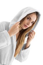 Μπουρνούζι Μακρύ Με Κουκούλα Guy Laroche Casual White - Image 3