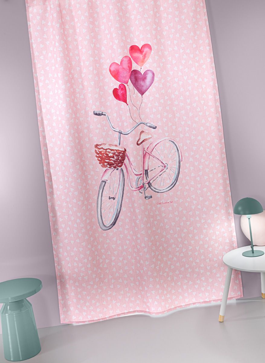 1152030126000 Παιδική Κουρτίνα Με Τρέσα 150×270 Guy Laroche Amore Pink - Image 1