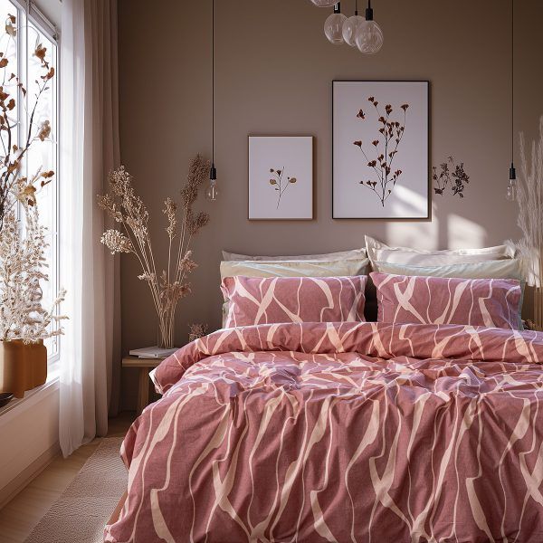 Beauty Home Σετ πάπλωμα υπέρδιπλο Glory Art 12375 220x240 Σάπιο Μήλο,Ροζ