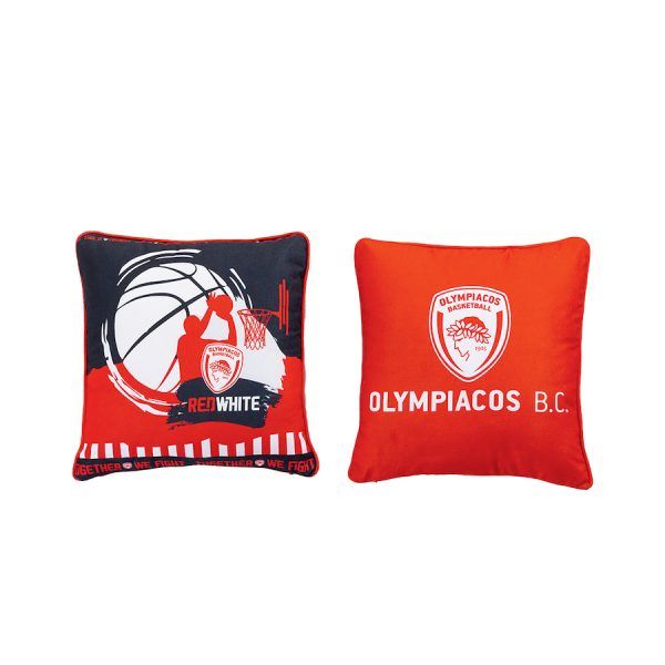 Διακοσμητική μαξιλαροθήκη 43x43 OLYMPIACOS Κόκκινο Palamaiki