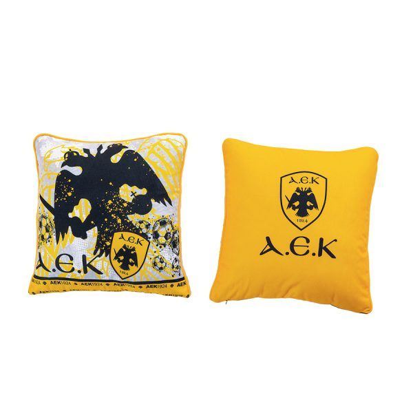 Διακοσμητική μαξιλαροθήκη 43x43 AEK Κίτρινο Palamaiki