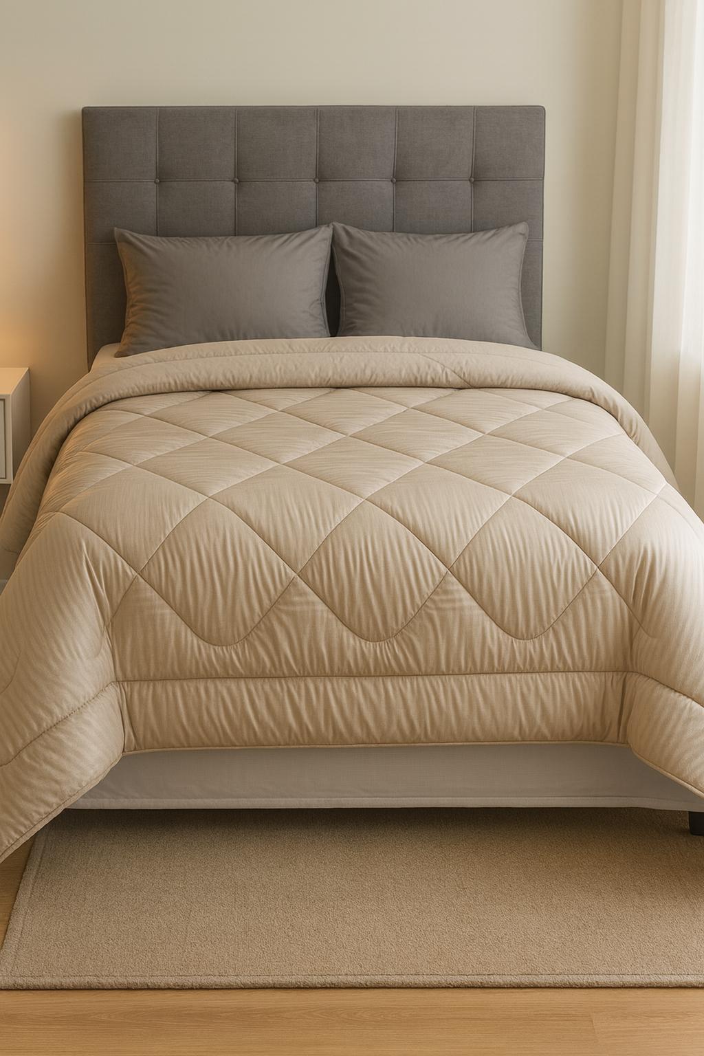 4000.200 Πάπλωμα Υπέρδιπλο 220x240 Cosmin Stripe Beige - Image 1