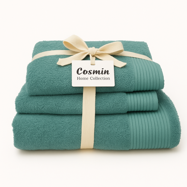 Σετ Πετσέτες 3 τεμαχίων Cosmin Serenity Teal