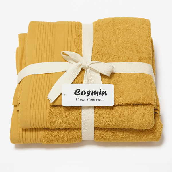 Σετ Πετσέτες 3 τεμαχίων Cosmin Serenity Mustard