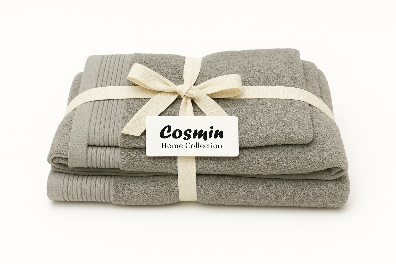 4000120 Σετ Πετσέτες 3 τεμαχίων Cosmin Serenity Light Grey - Image 1