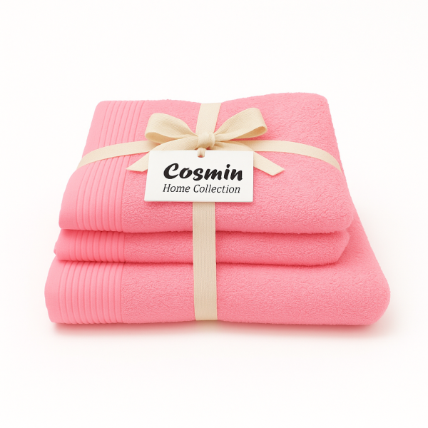 Σετ Πετσέτες 3 τεμαχίων Cosmin Serenity Pink