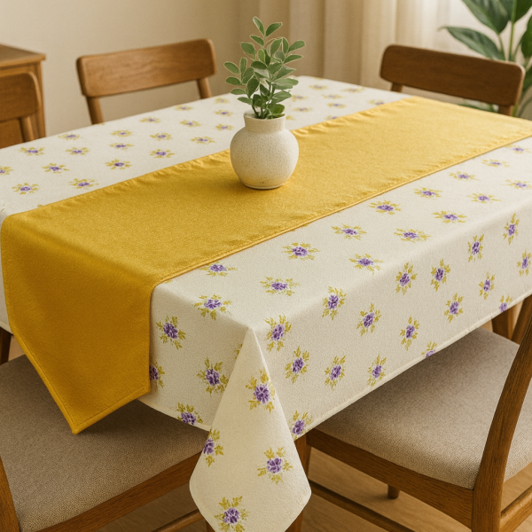 Σετ Τραπεζομάντιλο φαγητού 140x180 + Ράνερ Cosmin Yellow