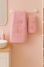 Σετ Πετσέτες Βρεφικές 2 Τεμαχίων  Cosmin Bear Pink - Image 2