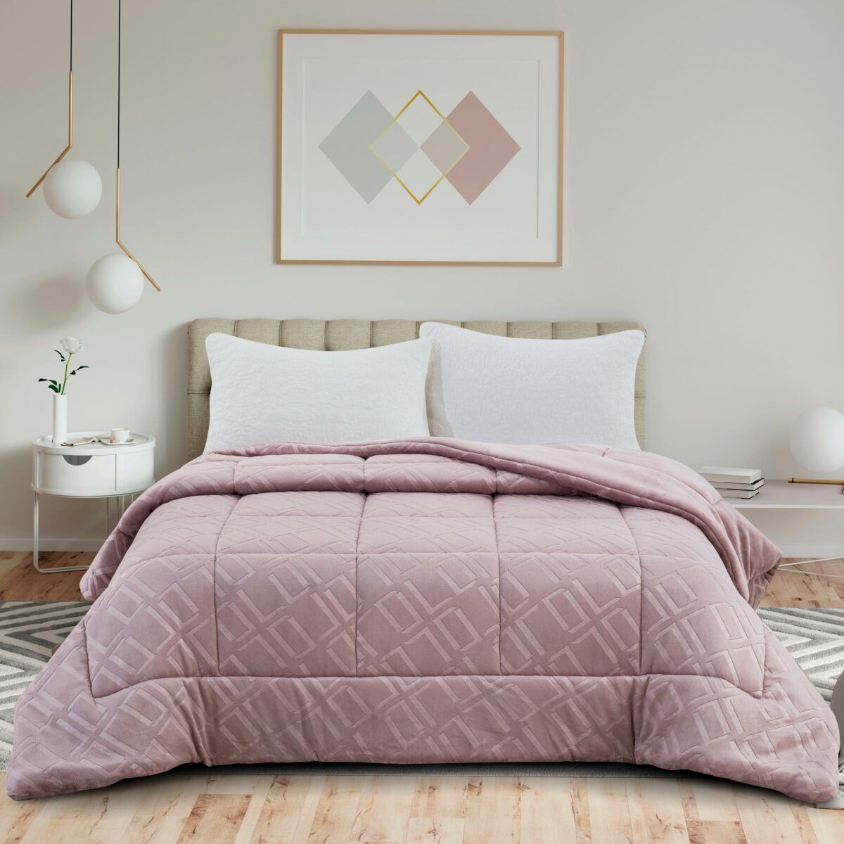 4000150 Κουβερτοπάπλωμα Υπέρδιπλο 220x240 Cosmin Reliefs Pink - Image 1