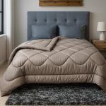 Πάπλωμα Υπέρδιπλο 220x240 Cosmin  Stripe Dark Beige