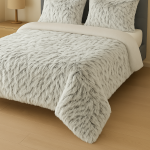 Κουβερτοπάπλωμα Υπέρδιπλο 220x240 Cosmin  Puffy Ribs White