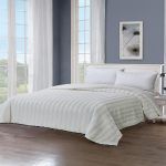 Κουβερτοπάπλωμα Υπέρδιπλο 220x240 Cosmin  Puffy Ribs White-Waves
