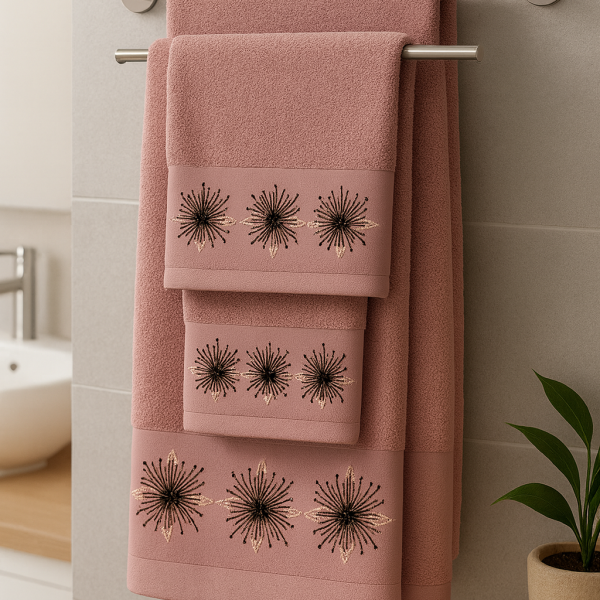 Σετ Πετσέτες 3 Τεμαχιων Cosmin Design Dark Pink