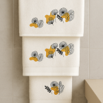 Σετ Πετσέτες 3 Τεμαχιων Cosmin Design White+Yellow