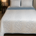 Σετ Κουβερλί 220x240 Cosmin QuiltSet Flowers White