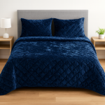 Σετ Κουβερλί Βελούδο 220x240 Cosmin QuiltSet Navy Blue